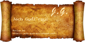 Jech Györgyi névjegykártya
